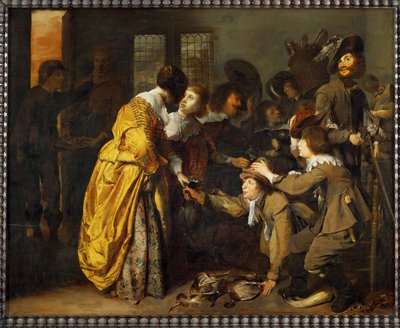 Paluu metsästyksestä (maalaus tammipuulle) tekijältä Jan Olis