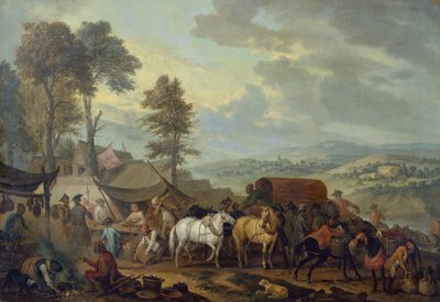 Piemonten sotilaat italialaisessa kylässä (öljy kankaalle) tekijältä Jan Peeter Verdussen
