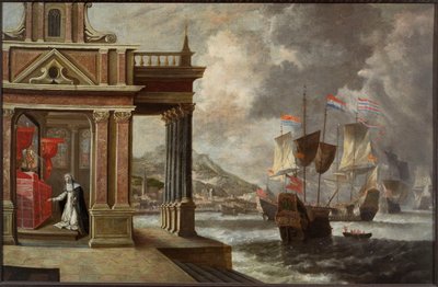 Lepanton taistelu: Pyhä Katariina Ricci ja laivaanlähtö, 1671. tekijältä Jan Peeters the Elder