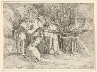 Kaksi miestä kaivolla tekijältä Jan Philipsz. van Bouckhorst