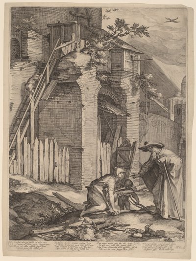 Profeetta Elia Sarpatin lesken kanssa tekijältä Jan Pietersz Saenredam, after Abraham Bloemaert
