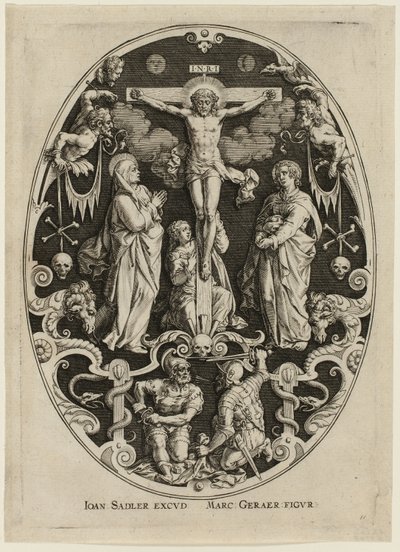 Ristiinnaulitseminen, elokuvasta Kristuksen kärsimys (Passion of Christ) tekijältä Jan Sadeler I