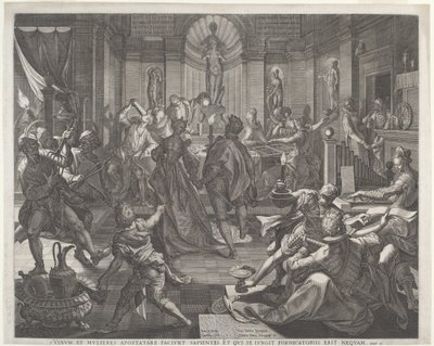 Pleasure House tekijältä Jan Sadeler I, after Joos van Winghe