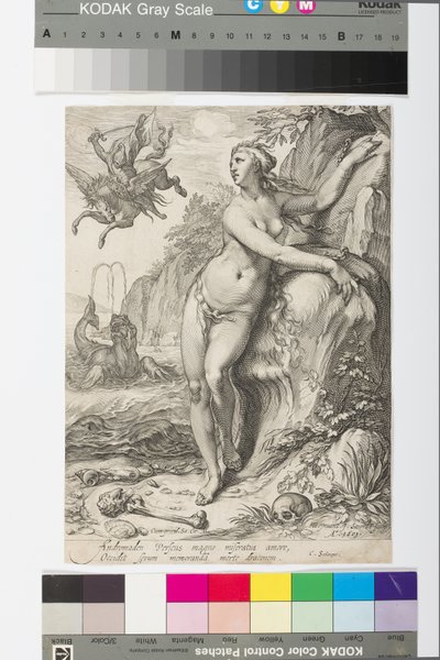 Andromeda, n. 1609 (kaiverrus) tekijältä Jan Saenredam