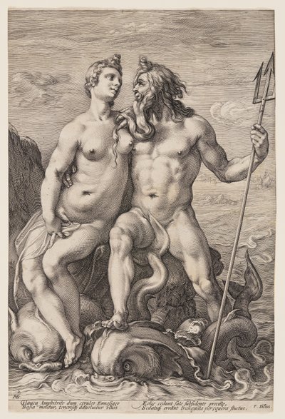 Neptunus ja Amphitrite, teoksesta Kolme paritettua jumalaa ja jumalattarta (Three Paired Gods and Goddesses) tekijältä Jan Saenredam