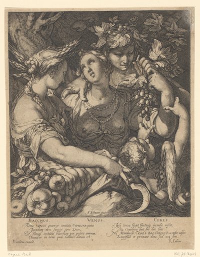 Venus, Bacchus ja Ceres Venus laukaisee ilman Ceresta ja Bacchusta (otsikko esineessä) tekijältä Jan Saenredam