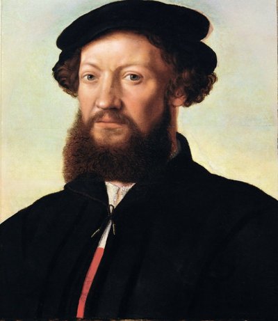 Miehen muotokuva - Jan Sanders van Hemessen (n. 1500 - n. 1566). Öljy puulle, n. 1555. Mitat : 47x39 cm. Taidehistoriallinen museo, Vienne tekijältä Jan Sanders van Hemessen