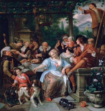 "Merry Company on a Terrace", c1673-1675 tekijältä Jan Steen