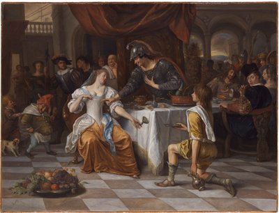 Antoniuksen ja Kleopatran juhlaillallinen tekijältä Jan Steen
