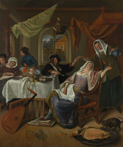 Dissolute Household, n. 1663-64. tekijältä Jan Havickszoon Steen
