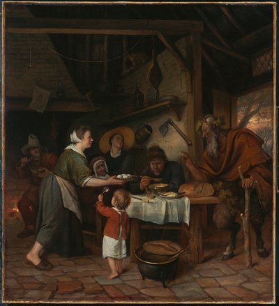 Satyr ja talonpoikaisperhe tekijältä Jan Steen