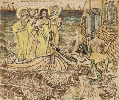 Taiteen muusojen saapuminen arkkitehtuuriin, 1890 tekijältä Jan Toorop