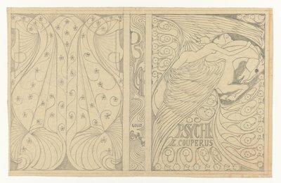 Kannen suunnittelu Louis Couperuksen Psychelle Bändin suunnittelu: Louis Couperus, Psyche, 1898 tekijältä Jan Toorop