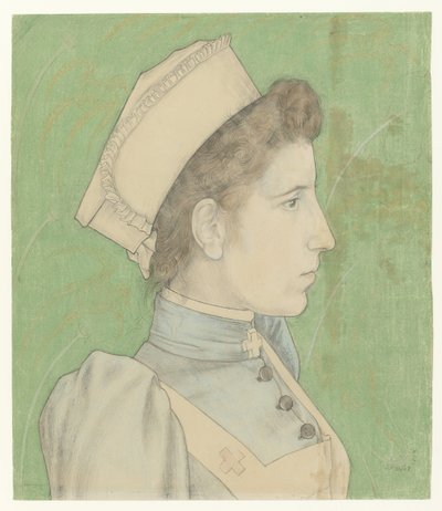 Sairaanhoitaja Nellyn muotokuva Portree van Nelly Goudkade tekijältä Jan Toorop