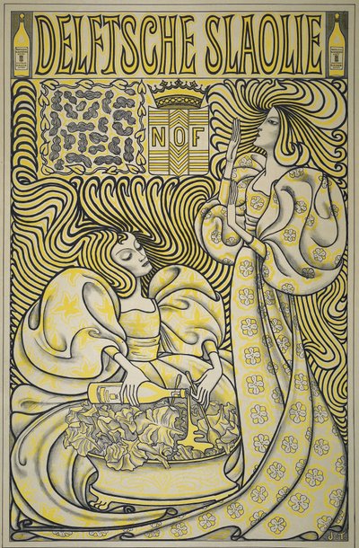 Delft-salaattiöljyn juliste tekijältä Jan Toorop
