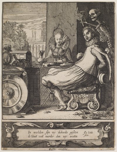 Kuolema yllättää pariskunnan, n.1618-20 (etsaus  kaiverrus) tekijältä Jan Van de II Velde