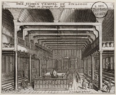Amsterdamin portugalilaisen synagogan sisätilat tekijältä Jan Veenhuysen