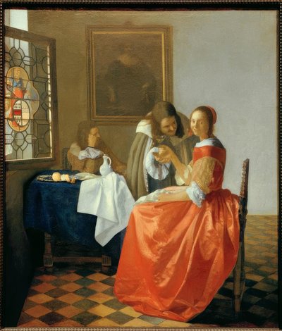 Das Mädchen mit dem Weinglas tekijältä Jan Vermeer van Delft
