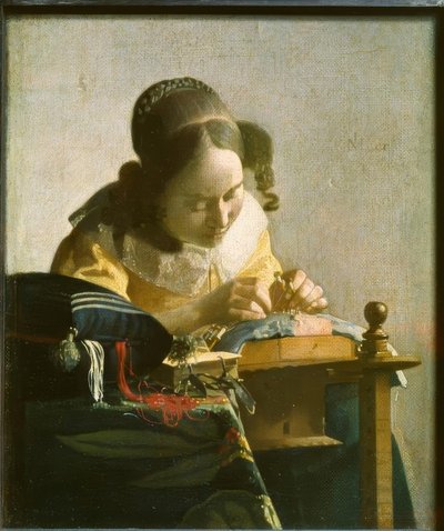 Die Spitzenklöpplerin tekijältä Jan Vermeer van Delft