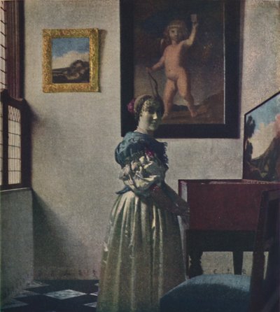 A Lady Standing at the Virginals, c1670-1672,c1950. tekijältä Jan Vermeer van Delft