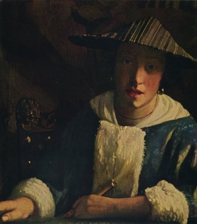 Nuori tyttö huilulla, c1665-1675 tekijältä Jan Vermeer van Delft