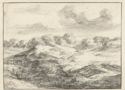 Dyynimaisema, jossa mökki kaukana tekijältä Jan Vermeer van Haarlem (I) (attributed to)