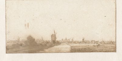 Näkymä kaupunkiin (Leiden?) tekijältä Jan Vincentsz. van der Vinne (possibly)