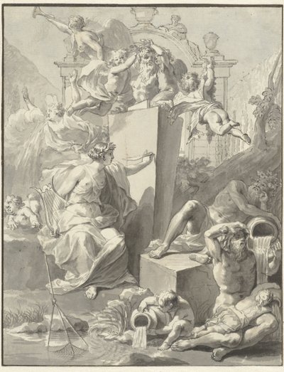 Nimilehden suunnittelu W. van der Hoeven, Westermeer, 1721 tekijältä Jan Wandelaar