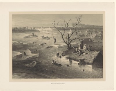 Padon murtuminen ja tulvineet maatilat tulva. 1855 (otsikko esineessä) tekijältä Jan Weissenbruch