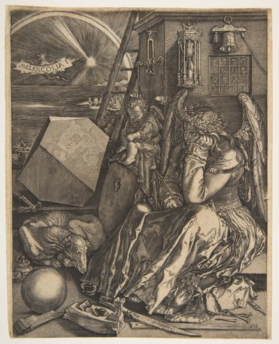 Melencolia I kopio, 1602. tekijältä Jan Wierix