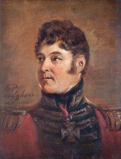 Kenraali Sir Colin Halkettin muotokuva, brittiläinen sotilas, 1821. tekijältä Jan Willem Pieneman