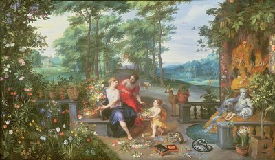 Flora ja nymfit puutarhassa tekijältä Jan and Balen, Hendrik van Brueghel