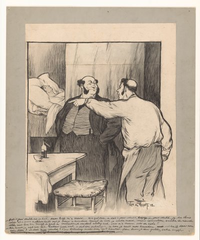 Tehtaan omistaja työntekijän kuolleen vaimon kanssa tekijältä Jan de Waardt (signed by artist)