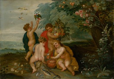 Neljän elementin allegoria, n. 1610 (öljy puulle) tekijältä Jan the Elder Brueghel
