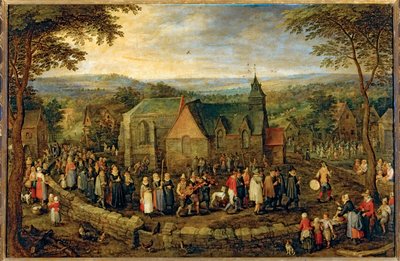 Country Wedding ... (öljy kankaalle) tekijältä Jan the Elder Brueghel