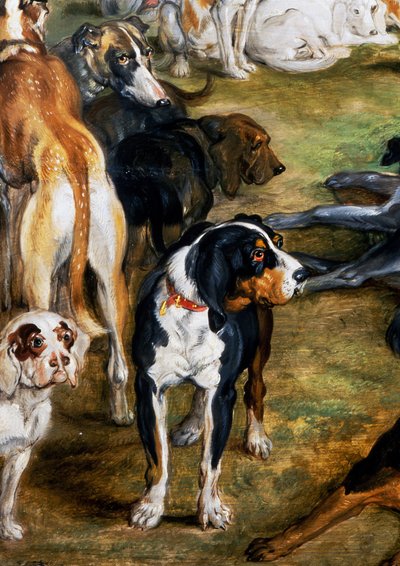 Gossos, detall de Diana i Nimfes a punt de sortir finlandès tekijältä Jan the Elder Brueghel