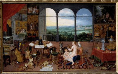 Kuulo. Allegoria viidestä aistista Jan I Brueghel Dit De Veloursin maalaus (1568-1625) Ec. Flam tekijältä Jan the Elder Brueghel
