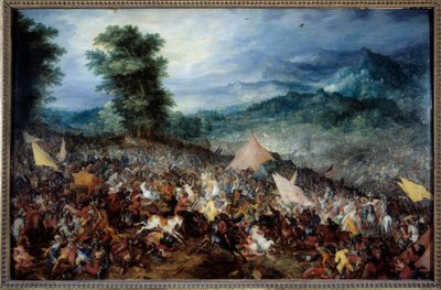 Arbelsin (tai Issoksen) taistelu Aleksanteri Suuren (356-323 eKr.) ja hänen armeijansa Issoksen taistelun aikana, jonka aikana Makedonian kuningas voitti Darios (Darius) III:n, Rouenid-dynastian viimeisen kuninkaan, vuonna 333 eaa. JC. Maalaus Jan Breugel  tekijältä Jan the Elder Brueghel