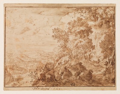 Mäkimaisema, 1619 tekijältä Jan Brueghel the Younger
