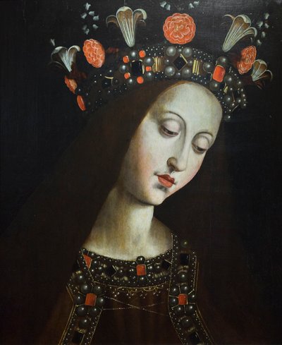 Kruunattu neitsyt, Hubertin ja Jan van Eyckin mukaan (öljy puulle). tekijältä Jan van (after) Eyck