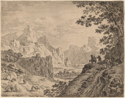 Vista del riu Rhinefinnish tekijältä Jan van Aken after Herman Saftleven