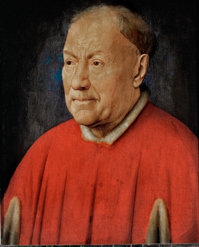 Kardinaali Niccolo Albergati, paavin lähettiläs Espanjan Alankomaissa ... (öljy tammipuulle) tekijältä Jan van Eyck