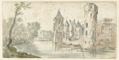 Näkymä Egmondin linnalle tekijältä Jan van Goyen (possibly)