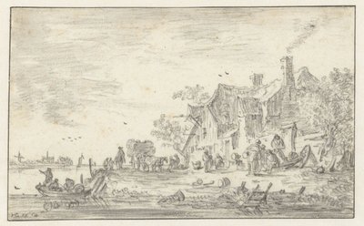 Maatila joen rannalla tekijältä Jan van Goyen