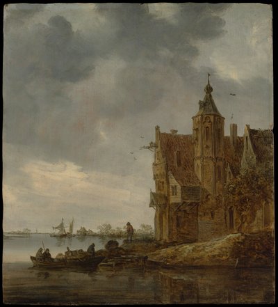 Maalaistalo veden äärellä tekijältä Jan van Goyen