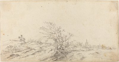 Ratsasmies dyynien keskellä tekijältä Jan van Goyen
