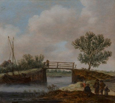 Maisema, jossa on silta, tunnetaan nimellä ”Pieni silta” tekijältä Jan van Goyen