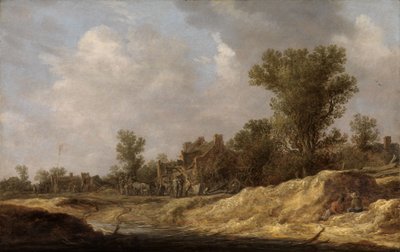 Maisema maaseudun asukkaiden kanssa tekijältä Jan van Goyen