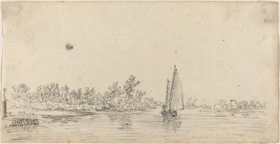 Purjevene suistossa tekijältä Jan van Goyen