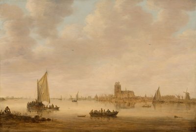 Näkymä Dordrechtiin Dordtse Kililtä, ​​1644. tekijältä Jan van Goyen